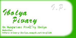 ibolya pivary business card